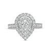 Thumbnail Image 4 of Previously Owned - 1-1/2 CT. T.W. Pear-Shaped Diamond Double Frame Engagement Ring in 14K White Gold (I/SI2)
