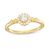 Thumbnail Image 1 of Previously Owned - 1/5 CT. T.W. Diamond Flower Frame Geometric Sides Promise Ring in 10K Gold