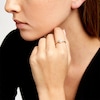 Thumbnail Image 2 of Previously Owned - 1/5 CT. T.W. Diamond Flower Frame Geometric Sides Promise Ring in 10K Gold
