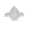 Thumbnail Image 4 of Previously Owned - 1/2 CT. T.W. Pear Multi-Diamond Teardrop Frame Vintage-Style Engagement Ring in 10K White Gold
