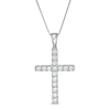 Thumbnail Image 1 of Previously Owned - 1/2 CT. T.W. Lab-Grown Diamond Cross Pendant in 14K White Gold (F/SI2)