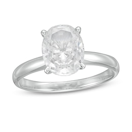 Previously Owned - 2 CT. Oval Lab-Grown Diamond Solitaire Engagement Ring in 14K White Gold (F/VS2)
