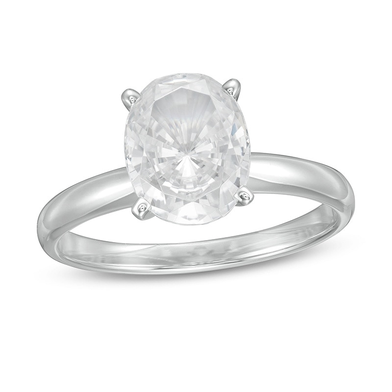 Main Image 1 of Previously Owned - 2 CT. Oval Lab-Grown Diamond Solitaire Engagement Ring in 14K White Gold (F/VS2)