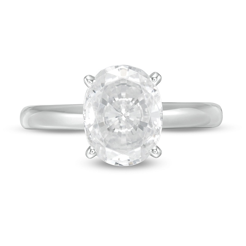 Main Image 4 of Previously Owned - 2 CT. Oval Lab-Grown Diamond Solitaire Engagement Ring in 14K White Gold (F/VS2)