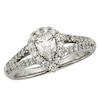 Thumbnail Image 1 of Previously Owned - 1 CT. T.W.  Pear-Shaped Diamond Frame Engagement Ring in 14K White Gold (I/I1)