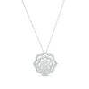 Thumbnail Image 1 of Previously Owned - 1/2 CT. T.W. Diamond Double Frame Flower Pendant in 10K White Gold