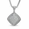 Thumbnail Image 1 of Previously Owned - 1/2 CT. T.W. Diamond Pavé Square Pendant in Sterling Silver