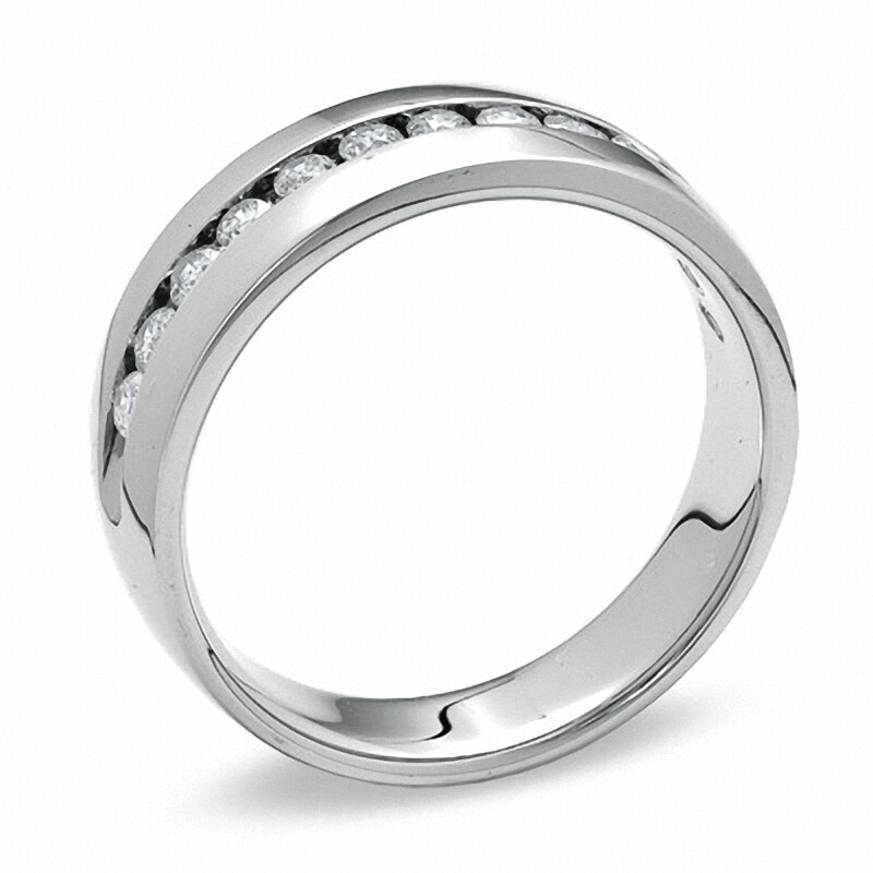 Main Image 2 of Previously Owned - 1/2 CT. T.W. Diamond Wedding Band in 14K White Gold