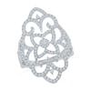 Thumbnail Image 1 of Previously Owned - 3/4 CT. T.W. Diamond Vintage-Style Scroll Ring in 10K White Gold