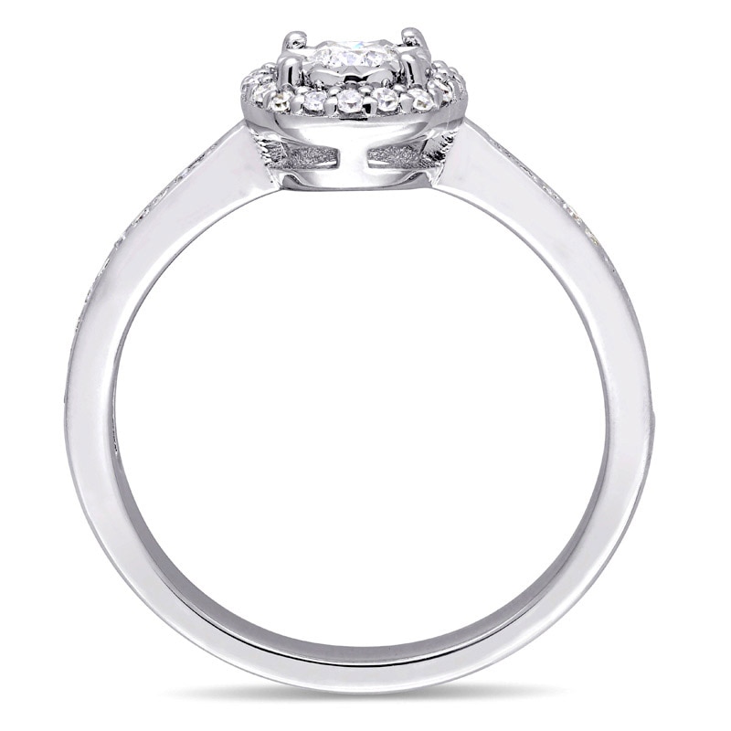 Main Image 3 of Previously Owned - 1/3 CT. T.W. Diamond Frame Engagement Ring in Sterling Silver
