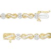 Thumbnail Image 3 of Previously Owned - 2 CT. T.W. Baguette and Round Multi-Diamond Diamond Infinity Link Bracelet in 10K Gold - 7.25"