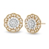 Thumbnail Image 1 of Previously Owned - 1/2 CT. T.W. Multi-Diamond Diamond Flower Frame Stud Earrings in 10K Gold