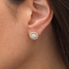 Thumbnail Image 2 of Previously Owned - 1/2 CT. T.W. Multi-Diamond Diamond Flower Frame Stud Earrings in 10K Gold