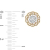 Thumbnail Image 3 of Previously Owned - 1/2 CT. T.W. Multi-Diamond Diamond Flower Frame Stud Earrings in 10K Gold