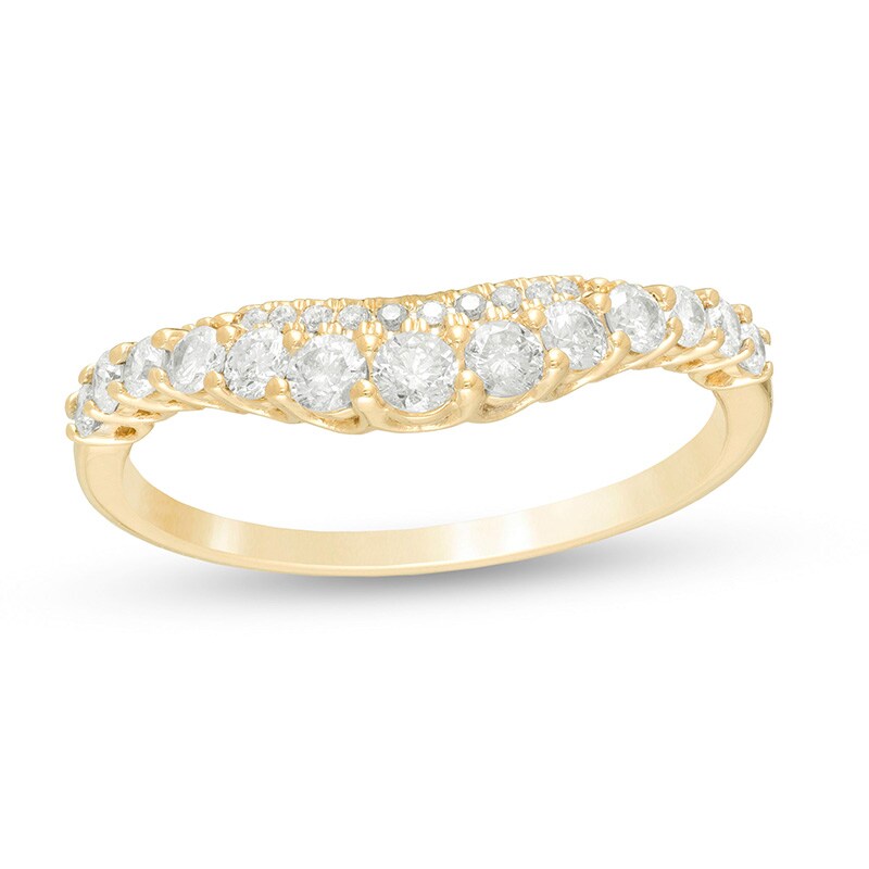 Main Image 1 of Previously Owned - 1/2 CT. T.W. Diamond Contour Anniversary Band in 10K Gold