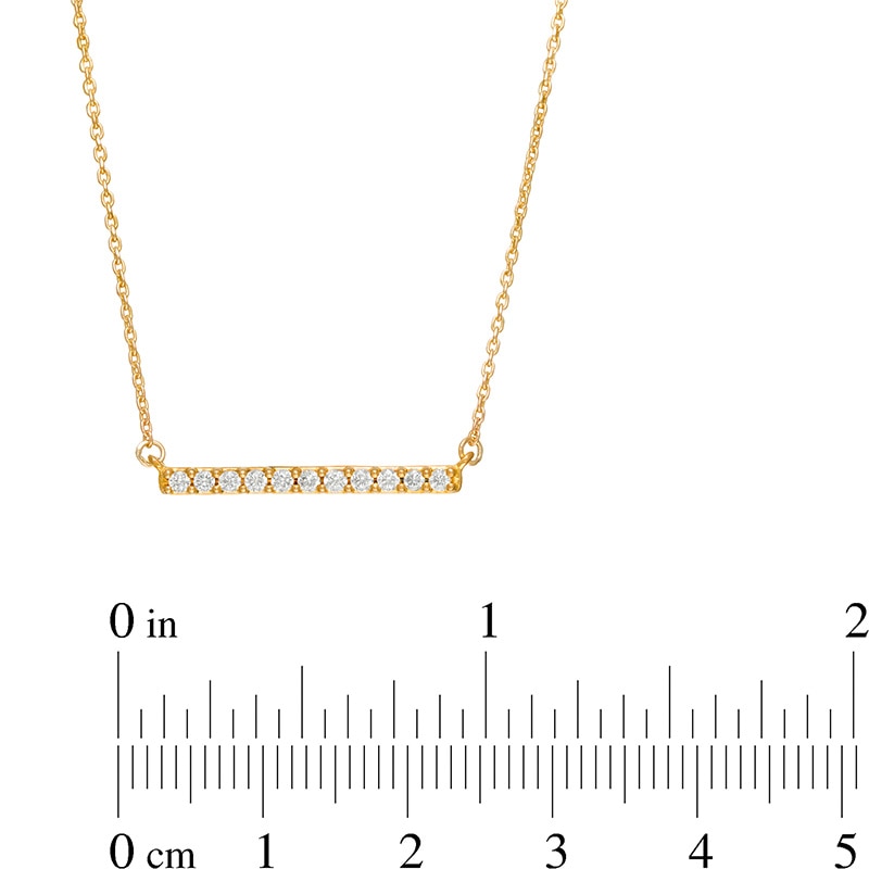 Main Image 4 of Previously Owned - Remixed Reimagined 1/5 CT. T.W. Diamond Horizontal Bar Necklace in 10K Gold