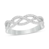 Thumbnail Image 1 of Previously Owned - 1/5 CT. T.W. Diamond Loose Braid Ring in 10K White Gold