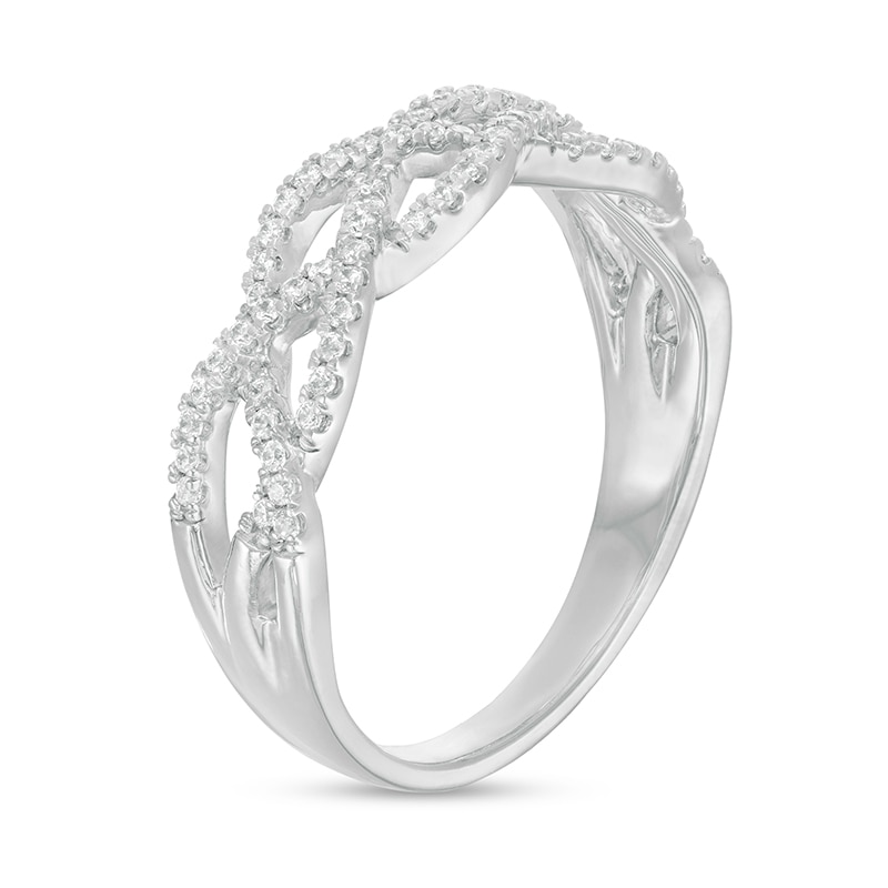 Main Image 3 of Previously Owned - 1/5 CT. T.W. Diamond Loose Braid Ring in 10K White Gold