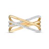 Thumbnail Image 1 of Previously Owned - 1/5 CT. T.W. Diamond Multi-Row Crossover Ring in 10K Gold