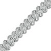 Thumbnail Image 1 of Previously Owned - 1 CT. T.W. Diamond Swirl Links Line Bracelet in Sterling Silver