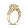 Thumbnail Image 3 of Previously Owned - 1 CT. T.W. Multi-Diamond Oval Diamond Frame Multi-Row Engagement Ring in 10K Gold