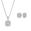 Thumbnail Image 1 of Previously Owned - 1 CT. T.W. Diamond Cushion-Shaped Frame Pendant and Stud Earrings Set in Sterling Silver