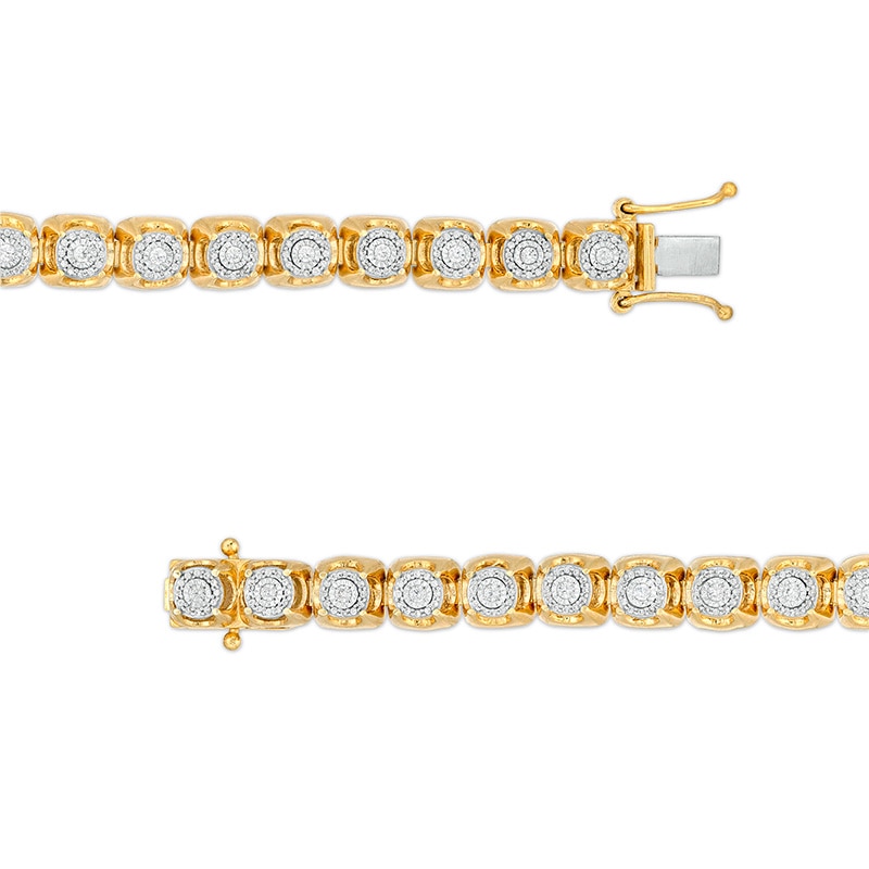 Main Image 3 of Previously Owned - 1-1/4 CT. T.W. Multi-Diamond Tennis Bracelet in 10K Gold - 8.5"