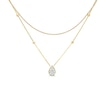 Thumbnail Image 1 of Previously Owned - 1/6 CT. T.W. Pear-Shaped Multi-Diamond Double Strand Bead Station Necklace in 10K Gold - 16.5"
