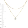 Thumbnail Image 3 of Previously Owned - 1/6 CT. T.W. Pear-Shaped Multi-Diamond Double Strand Bead Station Necklace in 10K Gold - 16.5"