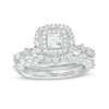 Thumbnail Image 1 of Previously Owned - 1-3/8 CT. T.W.  Princess-Cut Diamond Double Frame Bridal Set in 14K White Gold (I/I1)