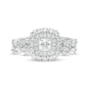 Thumbnail Image 4 of Previously Owned - 1-3/8 CT. T.W.  Princess-Cut Diamond Double Frame Bridal Set in 14K White Gold (I/I1)
