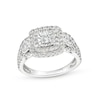 Thumbnail Image 1 of Previously Owned - 1 CT. T.W. Diamond Square Teardrop Sides Past Present Future® Engagement Ring in 10K White Gold