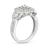 Thumbnail Image 3 of Previously Owned - 1 CT. T.W. Diamond Square Teardrop Sides Past Present Future® Engagement Ring in 10K White Gold