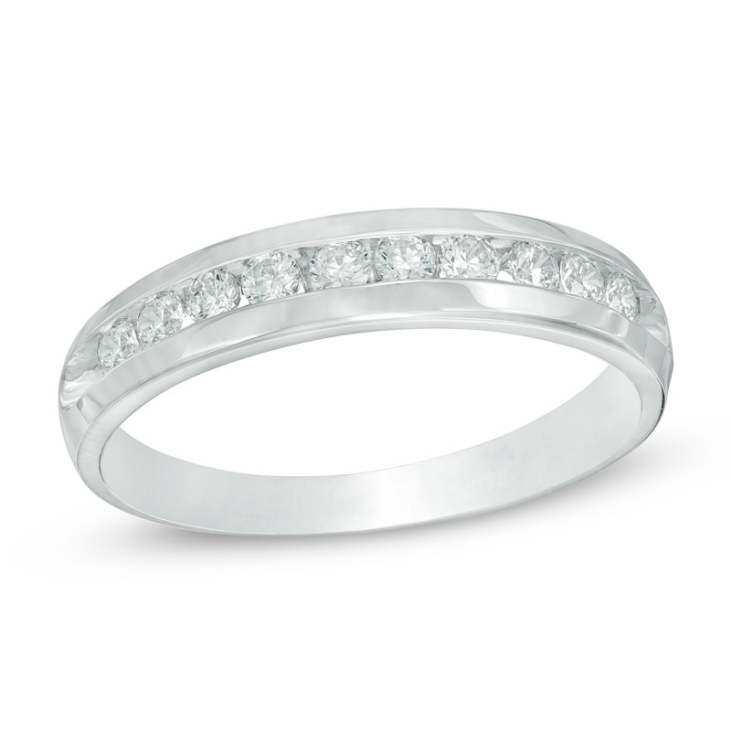 Main Image 1 of Previously Owned - 1/2 CT. T.W. Diamond Wedding Band in 10K White Gold