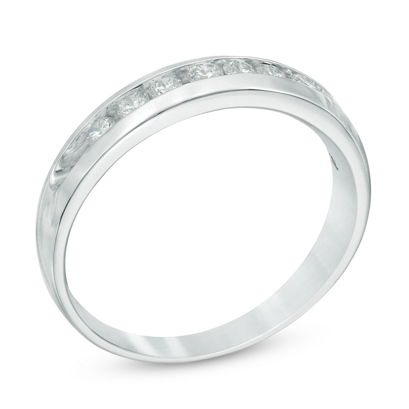 Main Image 2 of Previously Owned - 1/2 CT. T.W. Diamond Wedding Band in 10K White Gold