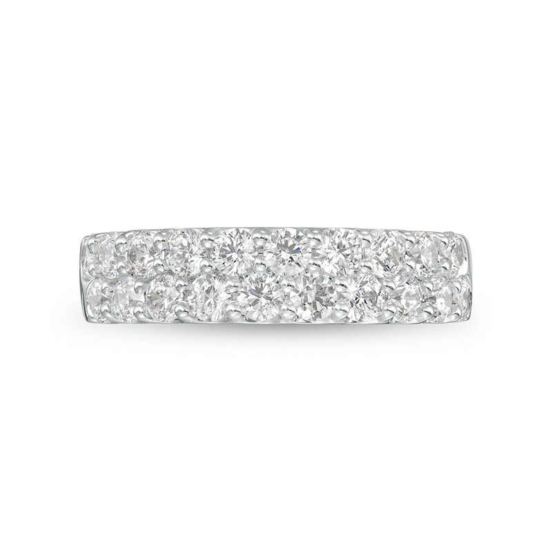 Main Image 3 of Previously Owned - 1-1/2 CT. T.W. Lab-Grown Diamond Double Row Anniversary Band in 14K White Gold (F/VS2)