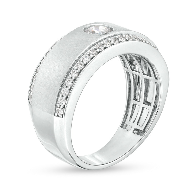 Main Image 3 of Previously Owned - 1 CT. T.W. Lab-Grown Diamond Lined Wedding Band in 14K White Gold (F/VS2)