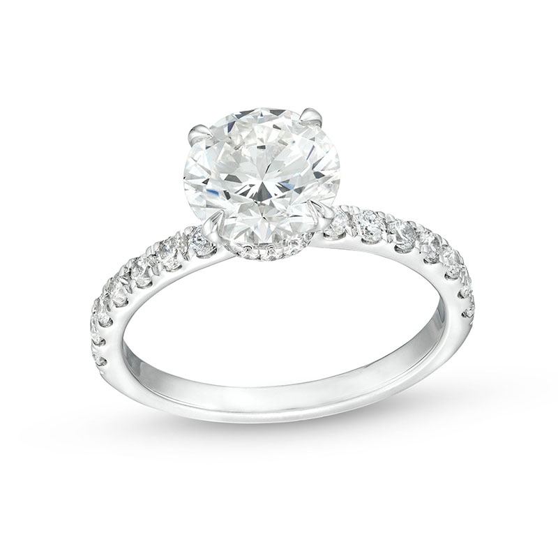 Main Image 1 of Previously Owned - 2-1/2 CT. T.W. Lab-Grown Diamond Engagement Ring in 14K White Gold (H/SI2)