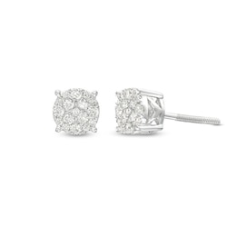Previously Owned - 1/4 CT. T.W. Multi-Diamond Stud Earrings in 10K White Gold