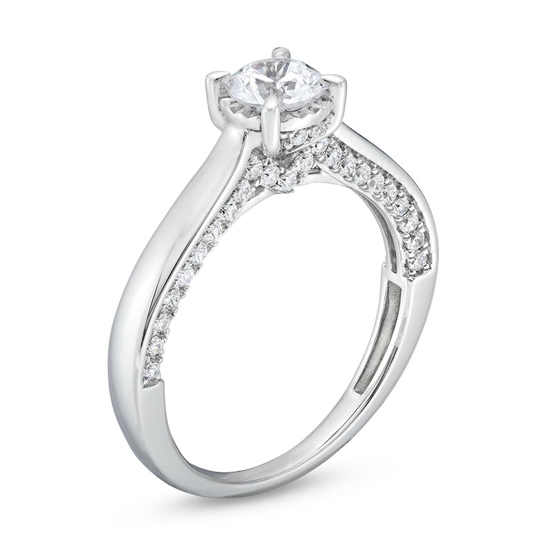 Main Image 3 of Previously Owned - 1 CT. T.W. Diamond Edge Engagement Ring in 10K White Gold (I/I3)
