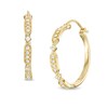 Thumbnail Image 1 of Previously Owned - 1/5 CT. T.W. Diamond Vintage-Style Hoop Earrings in 10K Gold