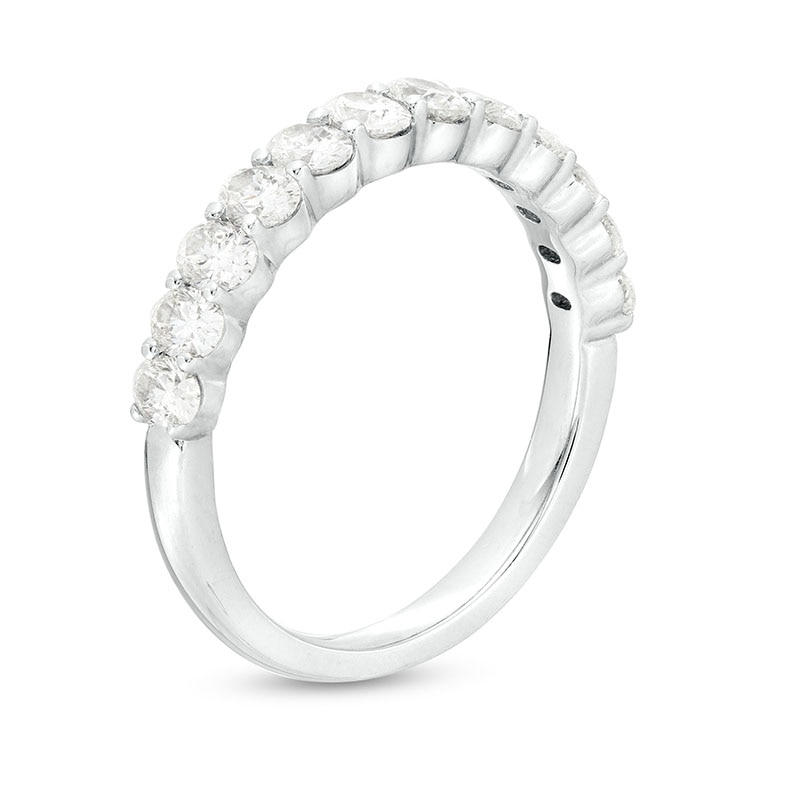 Main Image 3 of Previously Owned - 1-1/4 CT. T.W. Oval Diamond Band in 14K White Gold (I/SI2)