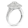 Thumbnail Image 3 of Previously Owned - 1 CT. T.W. Diamond Triple Cushion Frame Multi-Row Vintage-Style Engagement Ring in 10K White Gold