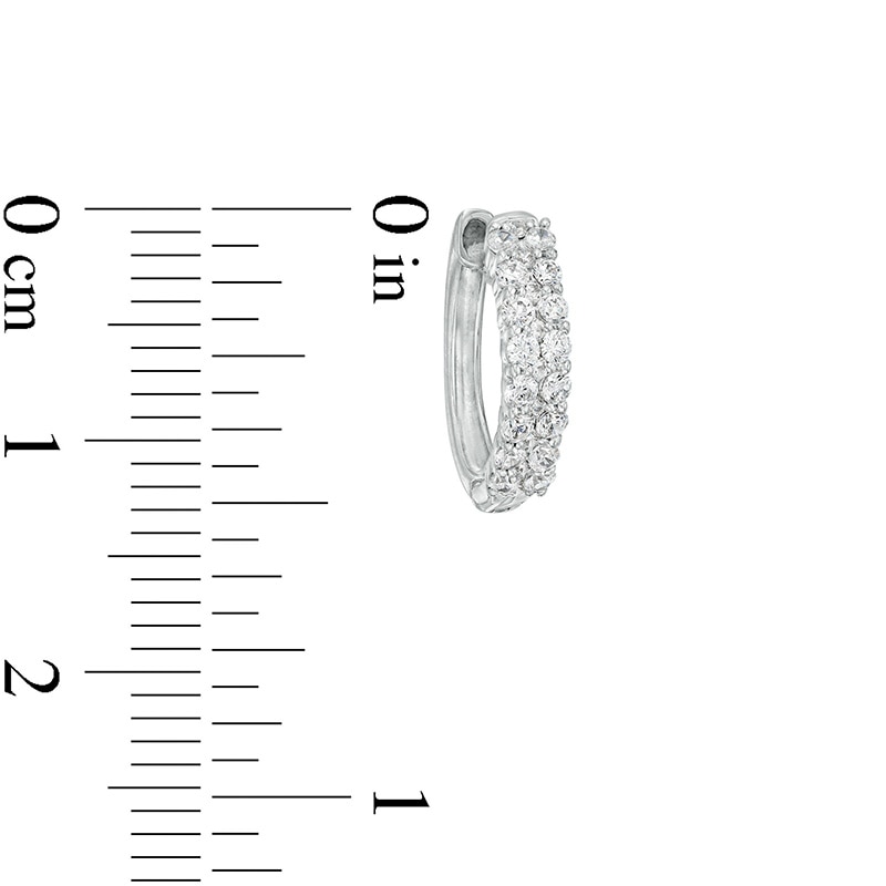 Main Image 3 of Previously Owned - 1/2 CT. T.W.  Lab-Grown Multi-Diamond Hoop Earrings in 14K White Gold (F/SI2)