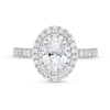 Thumbnail Image 4 of Previously Owned - 1-1/2 CT. T.W. Oval Lab-Grown Diamond Double Frame Engagement Ring in 14K White Gold (F/SI2)