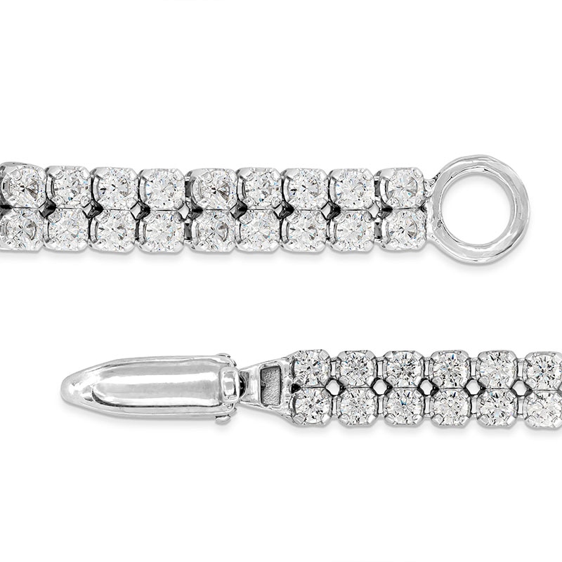 Main Image 2 of Previously Owned - 2 CT. T.W. Lab-Grown Diamond Tennis Bracelet in 14K White Gold (F/SI2)
