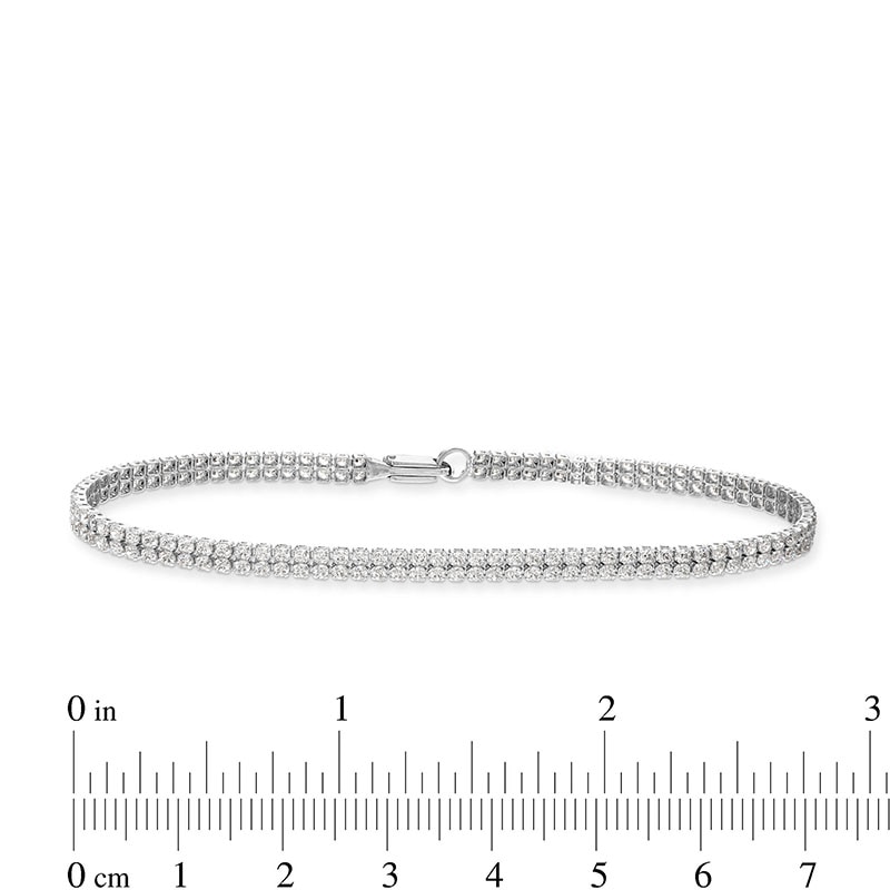 Main Image 3 of Previously Owned - 2 CT. T.W. Lab-Grown Diamond Tennis Bracelet in 14K White Gold (F/SI2)