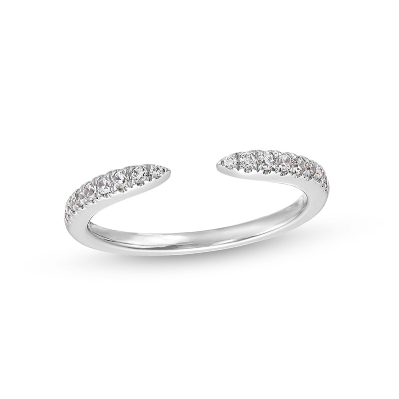 Main Image 1 of Previously Owned - 1/6 CT. T.W. Diamond Tapered Open Shank Band in 10K White Gold