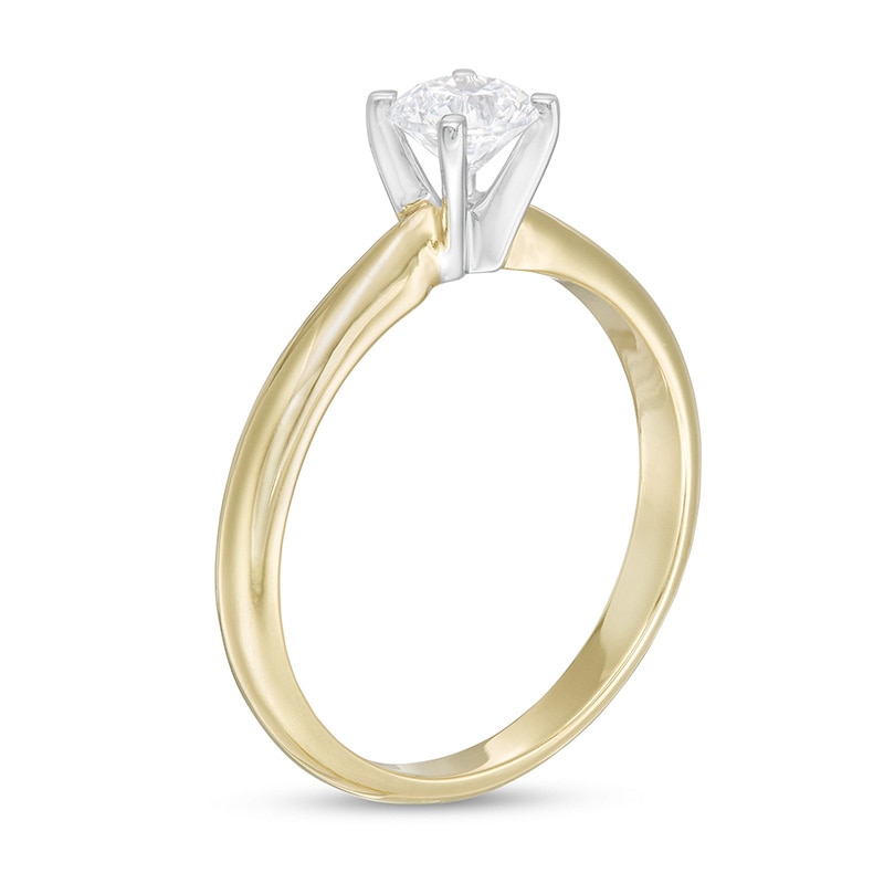 Main Image 3 of Previously Owned - 1/2 CT. T.W. Diamond Solitaire Engagement Ring in 14K Gold (I/I2)