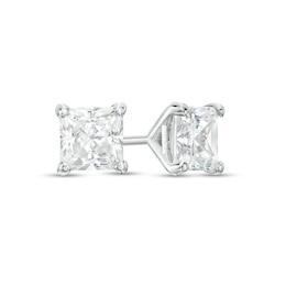Previously Owned - 1 CT. T.W. Princess-Cut Diamond Solitaire Stud Earrings in 14K White Gold (I/I1)